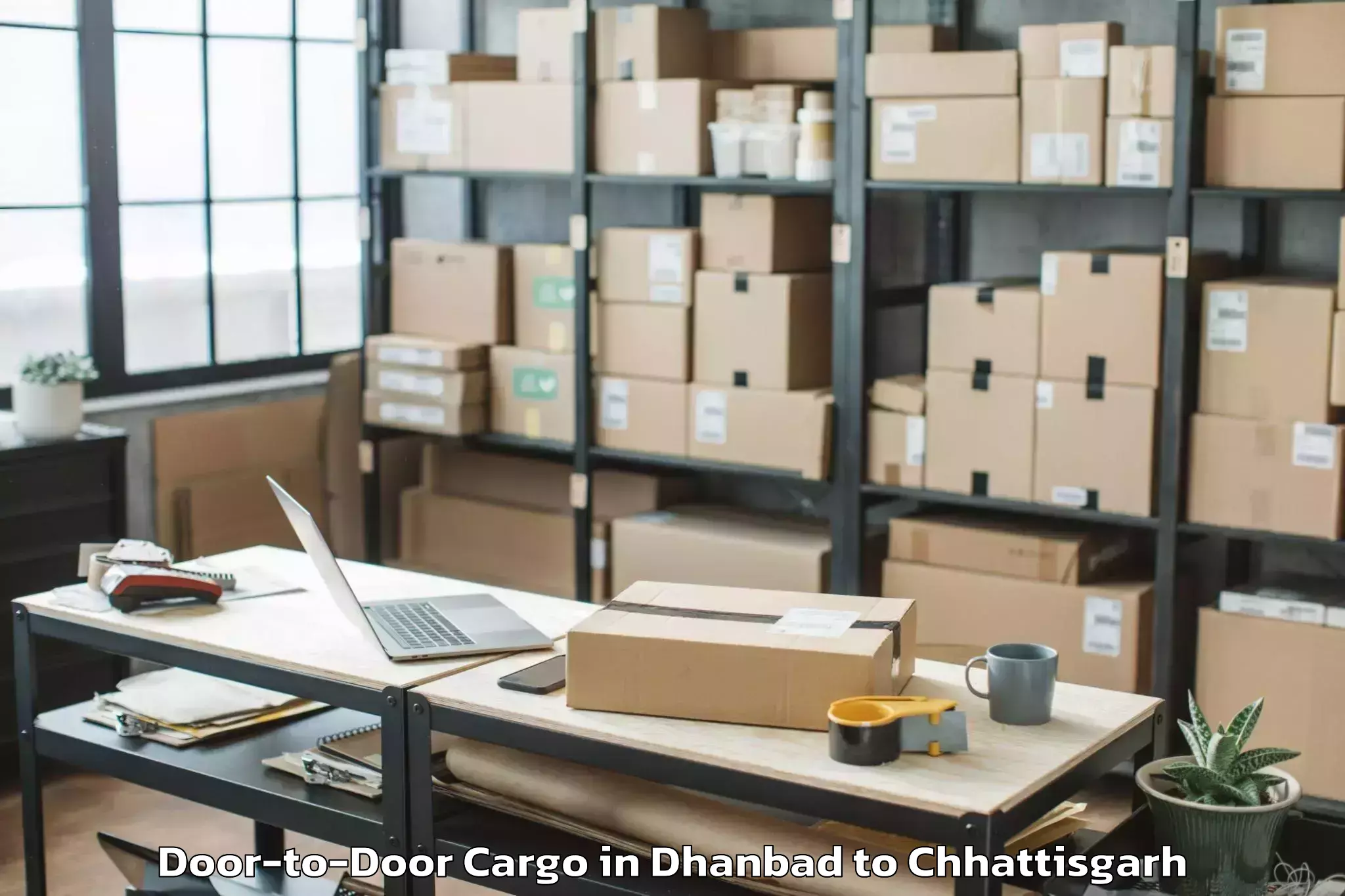 Professional Dhanbad to Pithora Door To Door Cargo